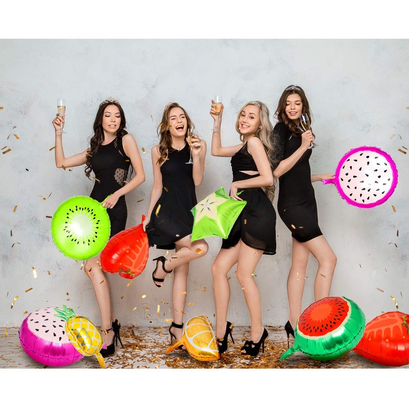 Hsei 30 Pieces Dancing Fruit Birthday Decorations Tropical Fruit Balloons Aluminum Foil Balloons Tutti Fruitage Party Decorations for Birthday Party Favors, 2 Sizes - Image 5